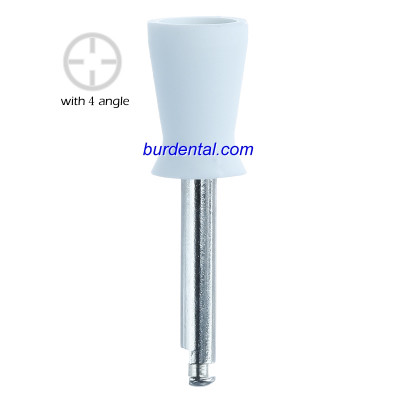 Polishing brush in use on dental restoration